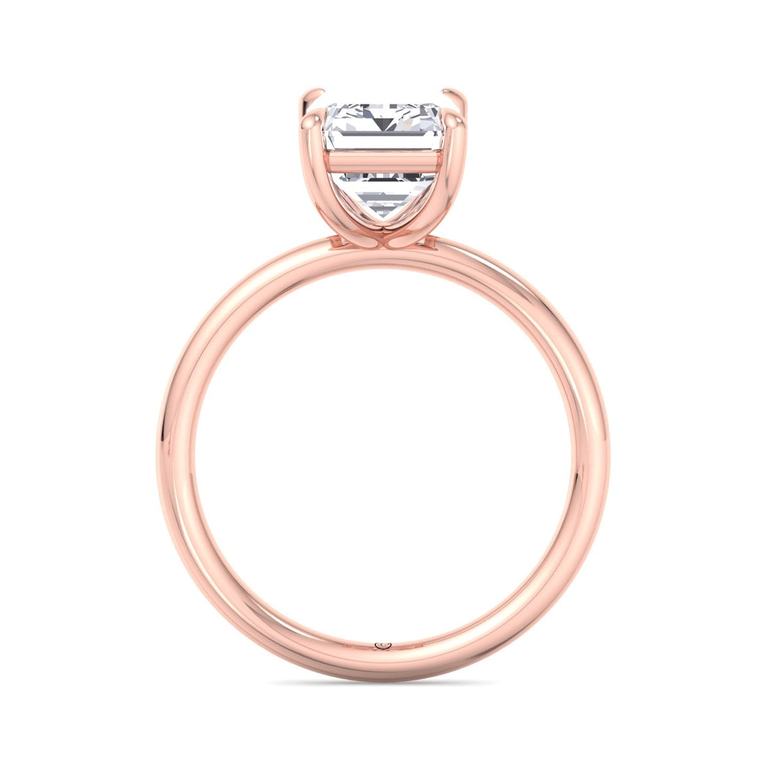 Emerald Cut Thin Band Solitaire Engagement Ring