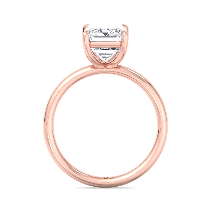 Emerald Cut Thin Band Solitaire Engagement Ring
