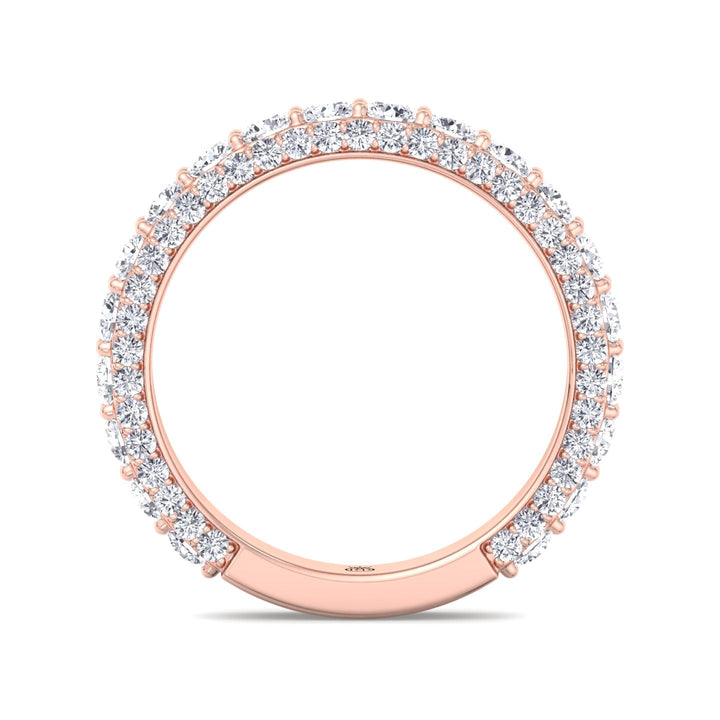 Round Cut Eternity Band with Pave Side