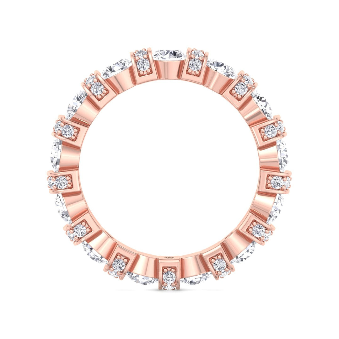 Round Cut Eternity Band With Pave Accents