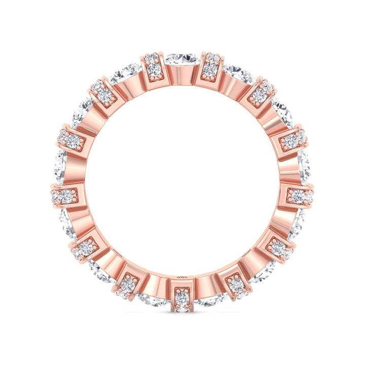 Round Cut Eternity Band With Pave Accents