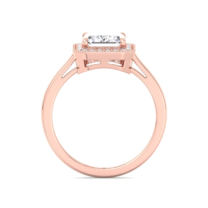 Vintage Emerald Cut Halo Engagement Ring