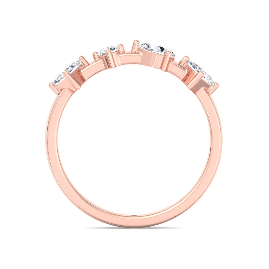 Multi Shape 4 Stone Wedding Band (0.55CT )