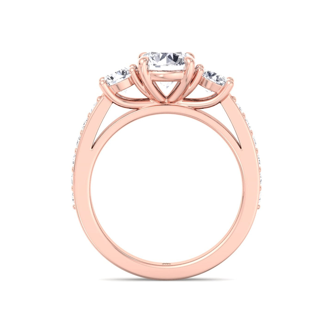 Round Cut Engagement Ring With Sidestones
