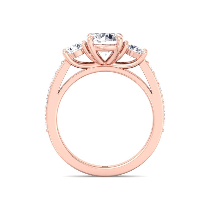 Round Cut Engagement Ring With Sidestones