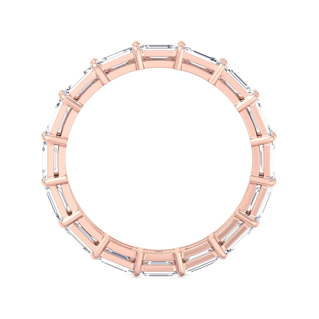 Double Row East to West Emerald Cut Eternity Band