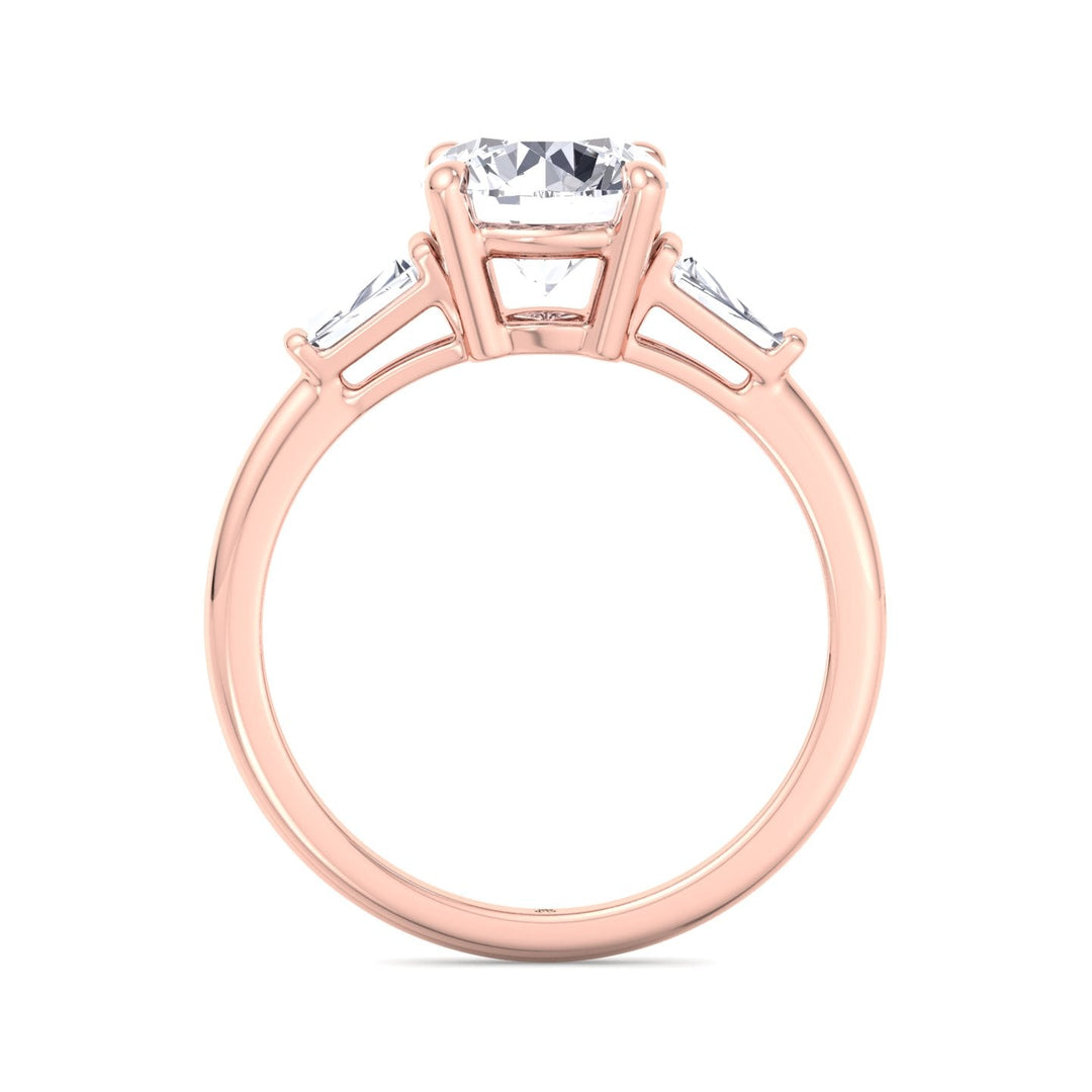 Tapered Baguette Round Cut Engagement Ring
