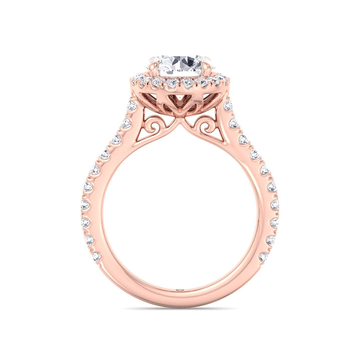 Round Cut Halo Engagement Ring
