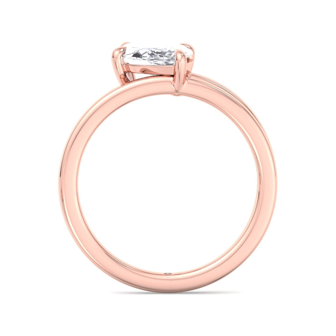 Twist Band Solitare Moval Engagement Ring