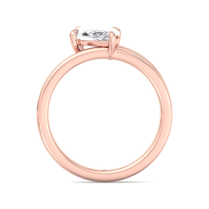 Twist Band Solitare Moval Engagement Ring