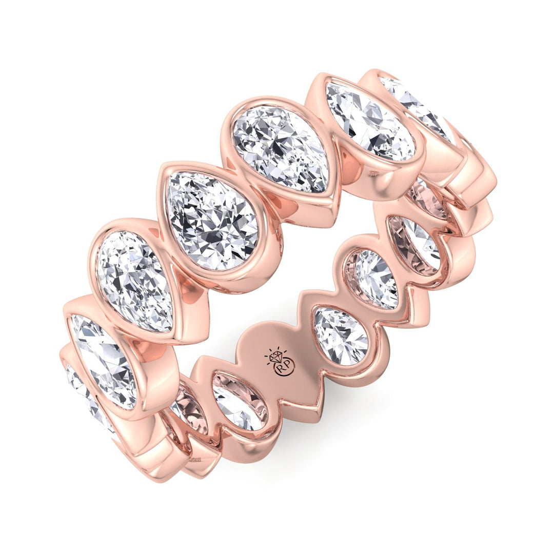 Bezel Set Pear Shape Eternity Band