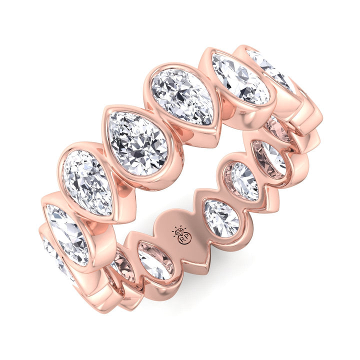 Bezel Set Pear Shape Eternity Band