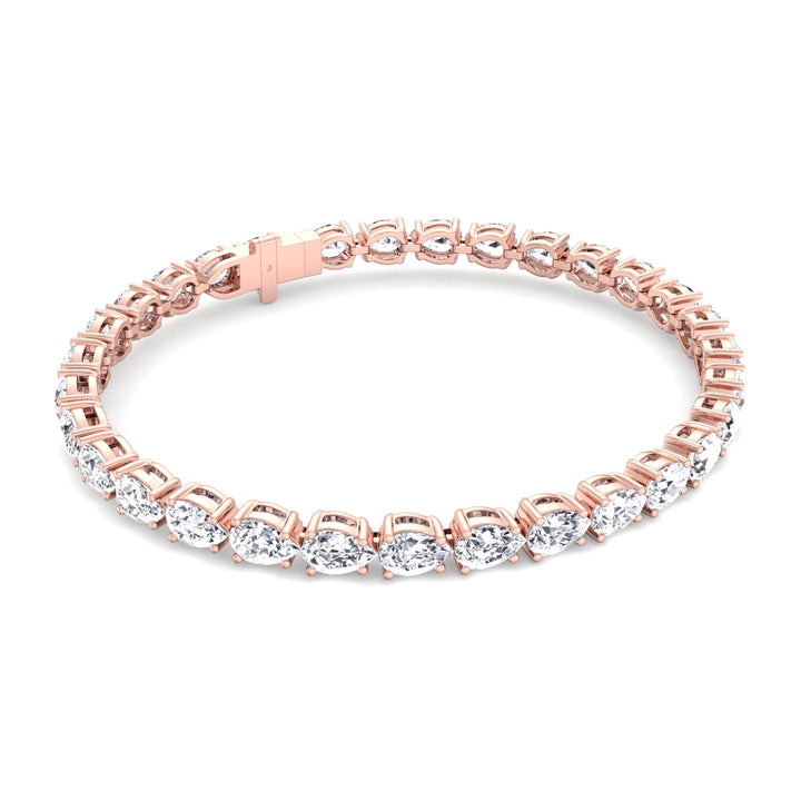 (13.70Ct T.W) Pear Shape East To West Tennis Bracelet