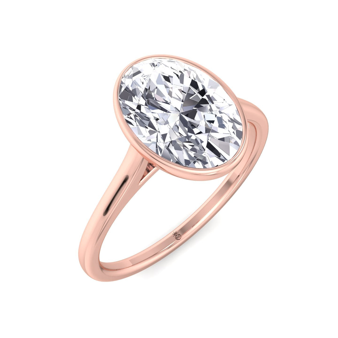 Bezel Set  Oval Cut Engagement Ring