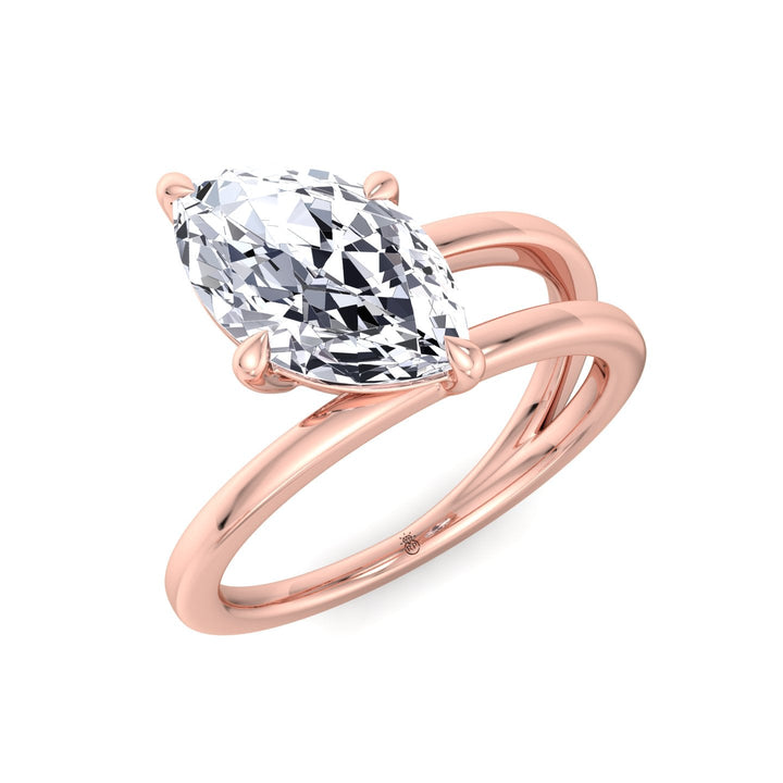 Twist Band Solitare Moval Engagement Ring