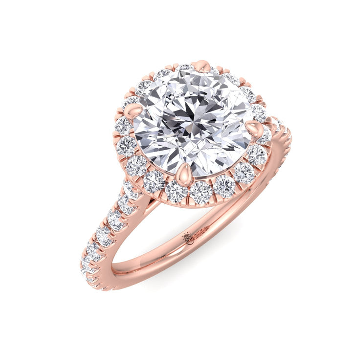 Round Cut Halo Engagement Ring