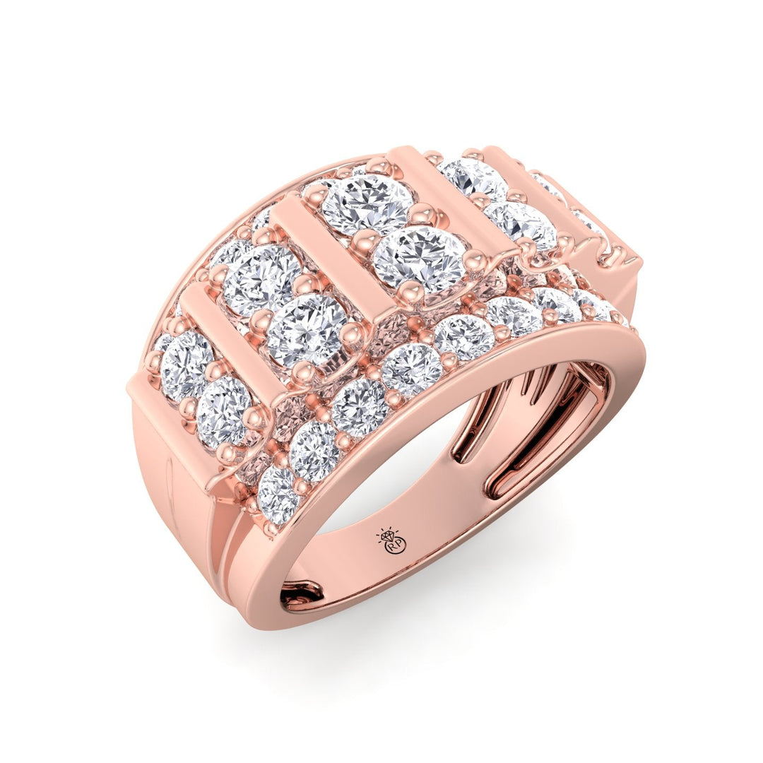 5ct Men’s Multi-Row Column Ring