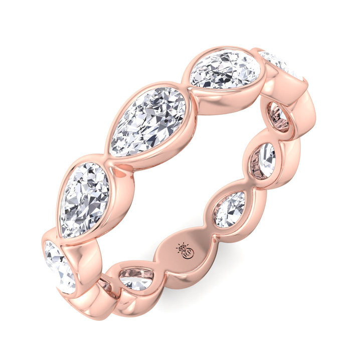 Bezel Set East To West Pear Shape Eternity Band