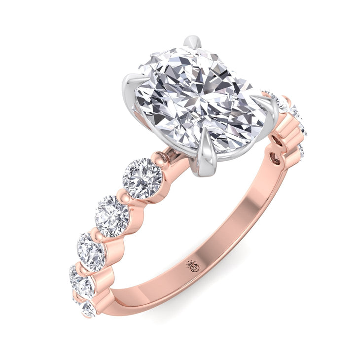 Multiple Stone Oval Cut Engagement Ring