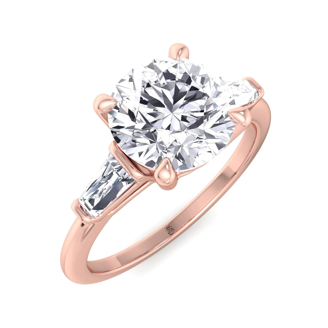 Tapered Baguette Round Cut Engagement Ring