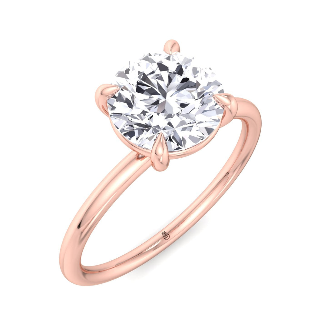 Thin Band Solitaire Round Brilliant Engagement Ring