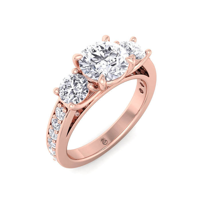 Round Cut Engagement Ring With Sidestones