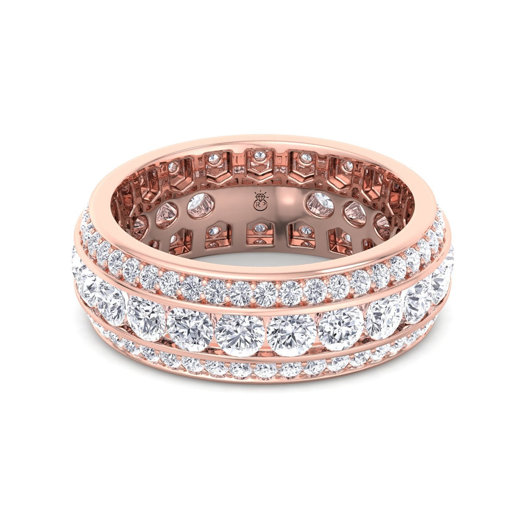 Exclusive 3 Row Round Eternity Band