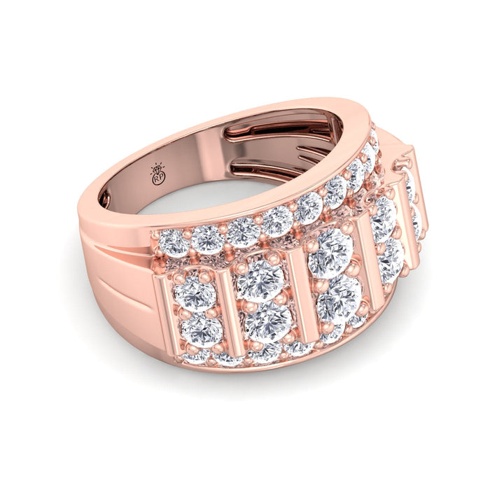 5ct Men’s Multi-Row Column Ring