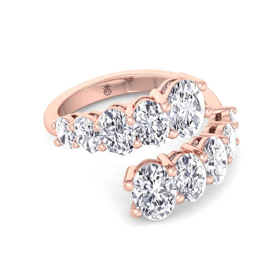 Oval Shape Open Row Eternity Band