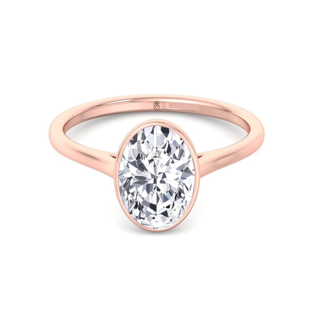 Bezel Set  Oval Cut Engagement Ring