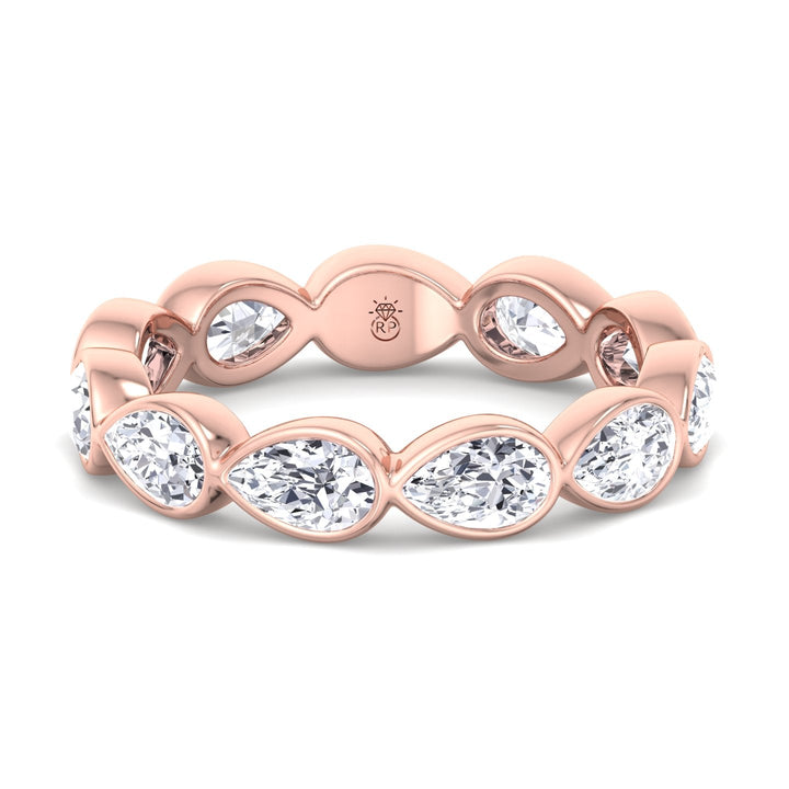 Bezel Set East To West Pear Shape Eternity Band