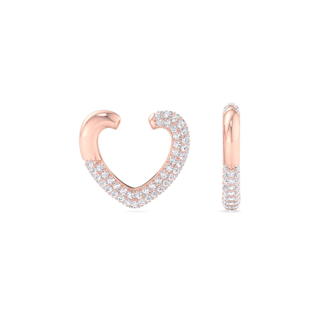 Heart Shaped Pave Ear Cuff