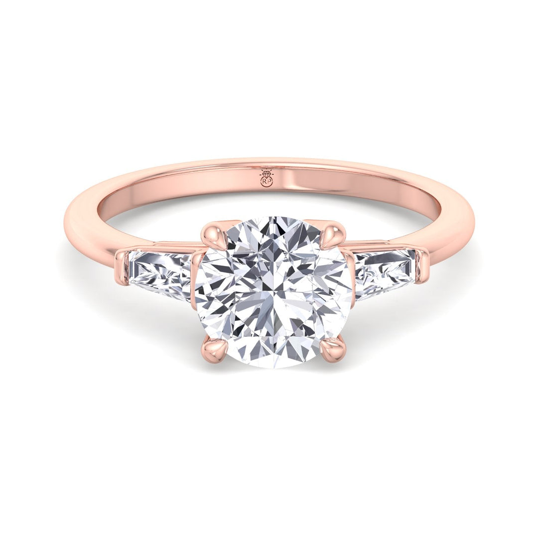 Tapered Baguette Round Cut Engagement Ring