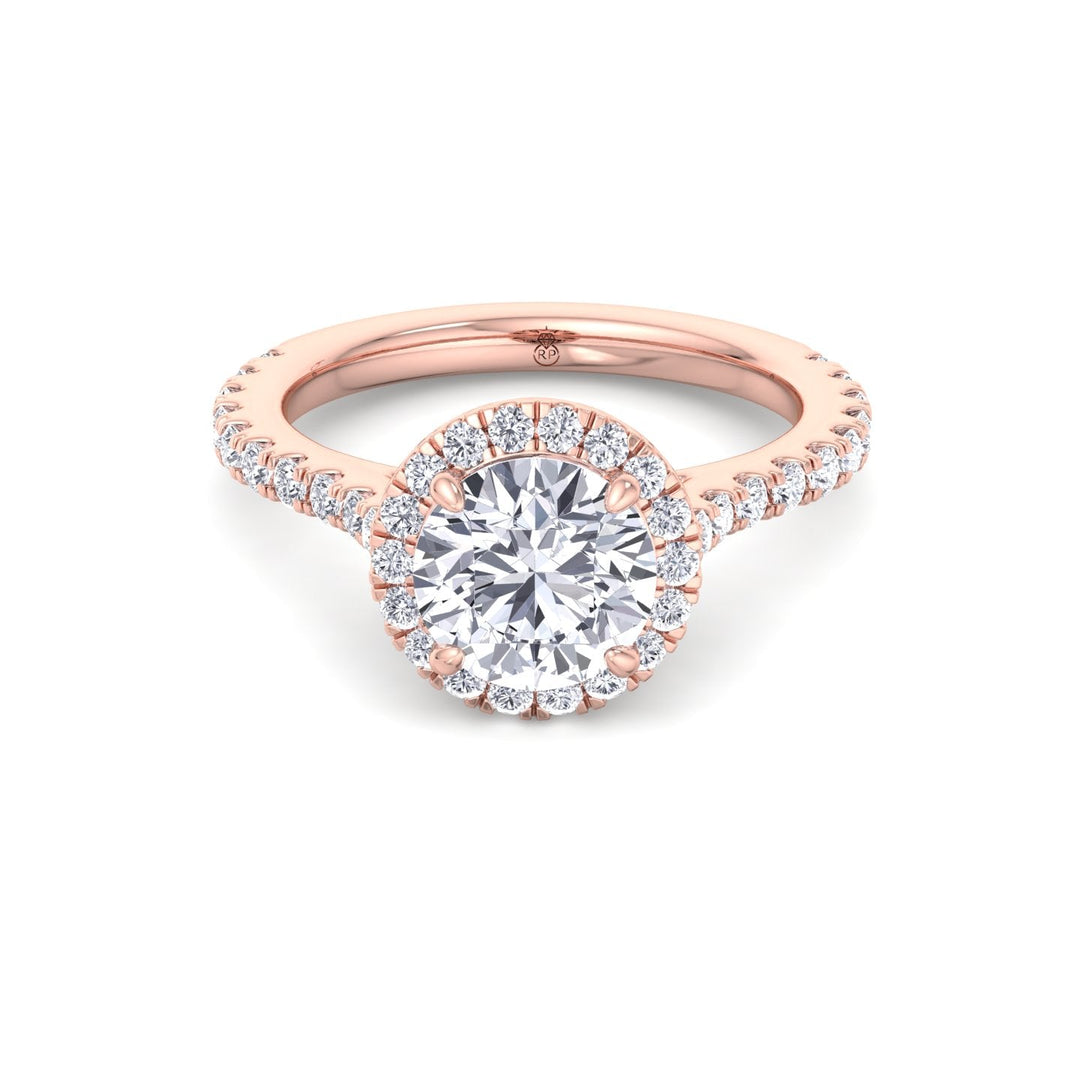 Round Cut Halo Engagement Ring