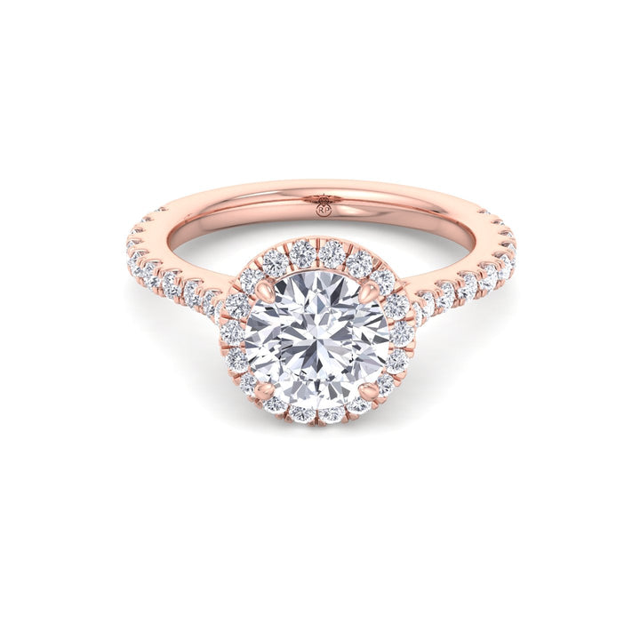 Round Cut Halo Engagement Ring