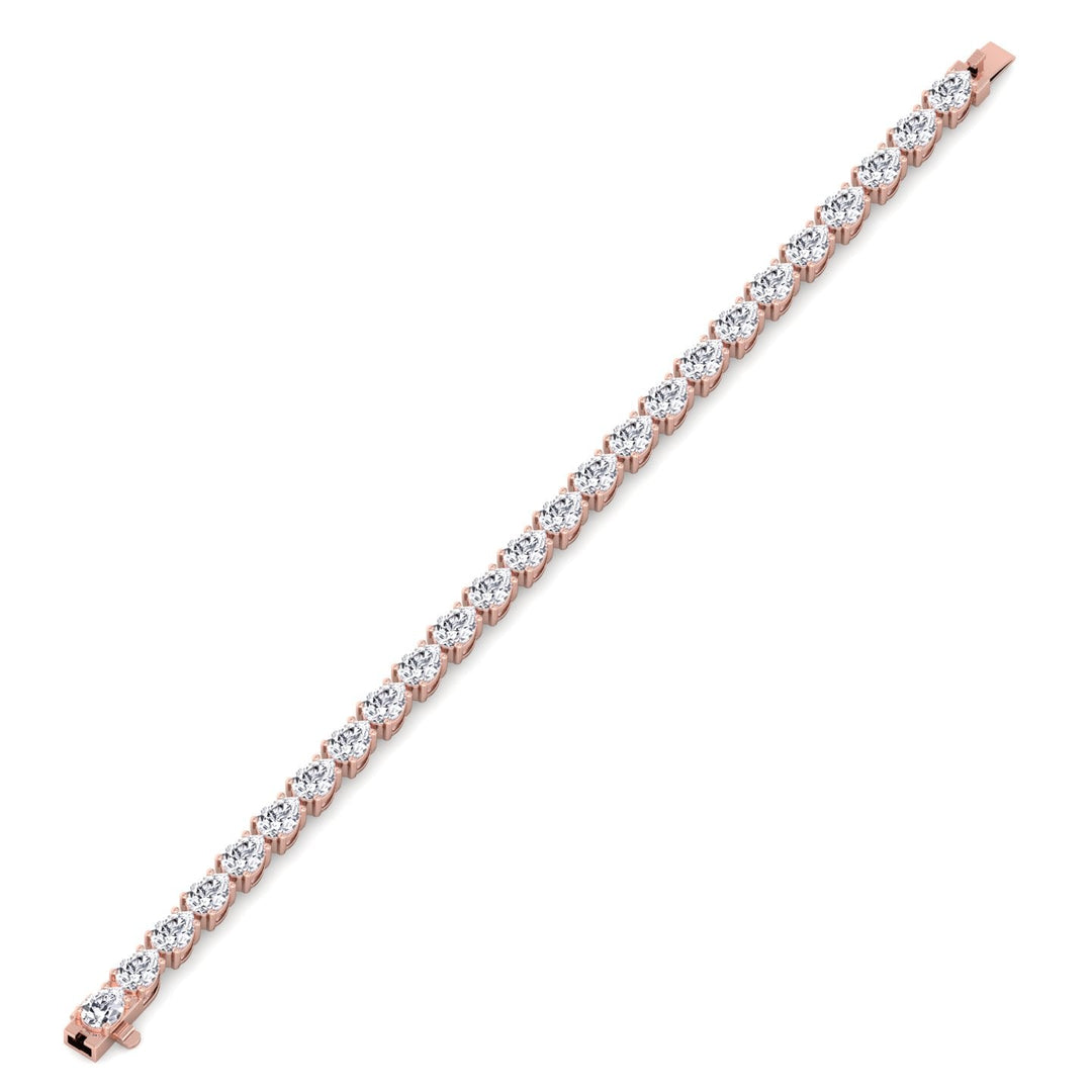 (13.70Ct T.W) Pear Shape East To West Tennis Bracelet