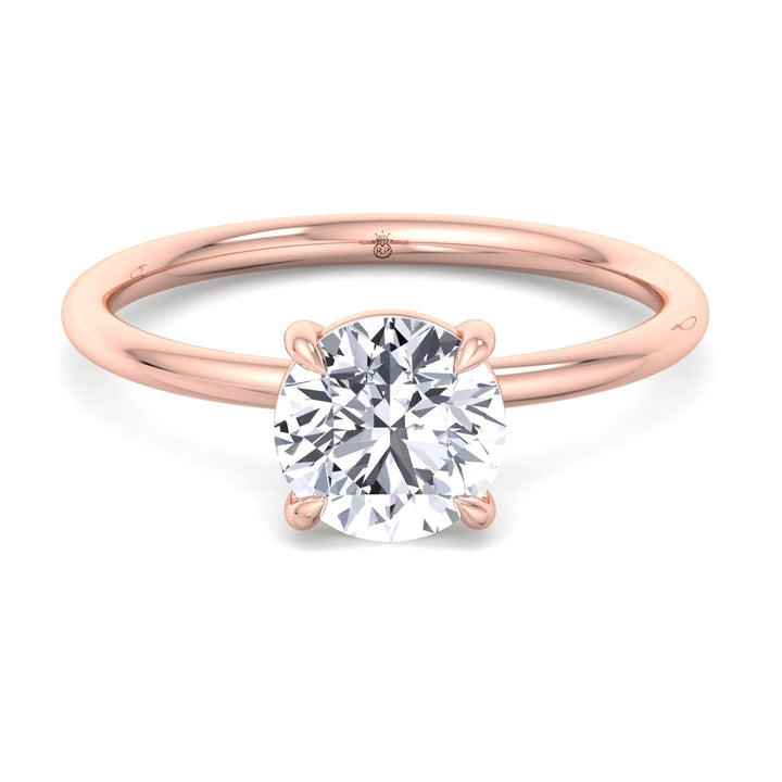Thin Band Solitaire Round Brilliant Engagement Ring