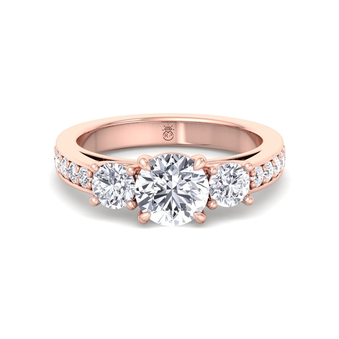Round Cut Engagement Ring With Sidestones