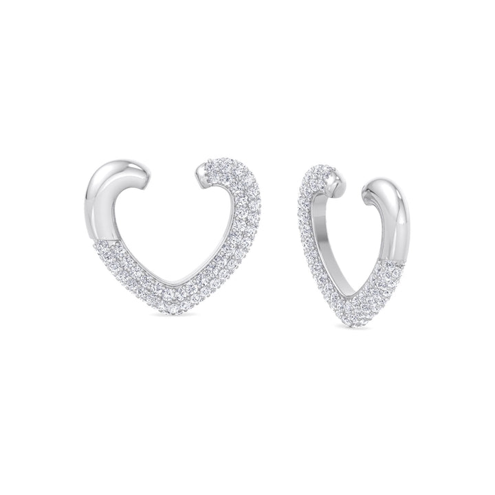 Heart Shaped Pave Ear Cuff