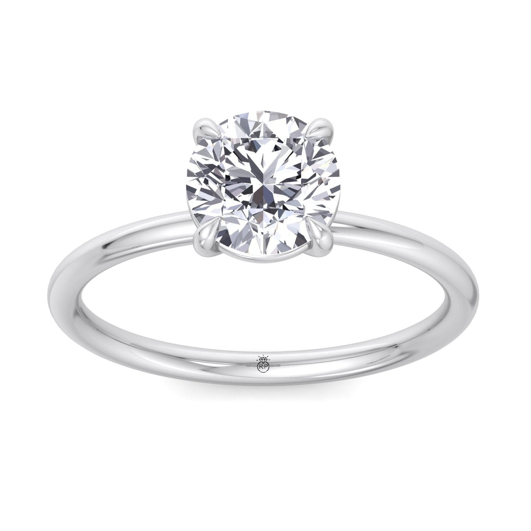 Thin Band Solitaire Round Brilliant Engagement Ring