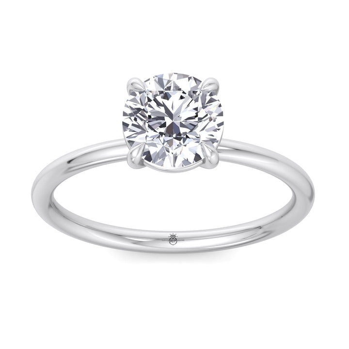 Thin Band Solitaire Round Brilliant Engagement Ring