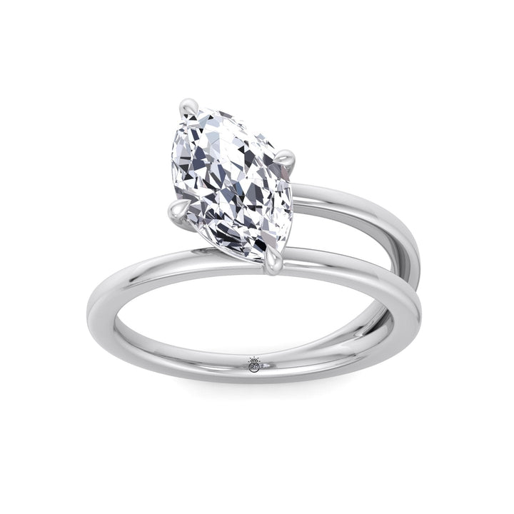 Twist Band Solitare Moval Engagement Ring