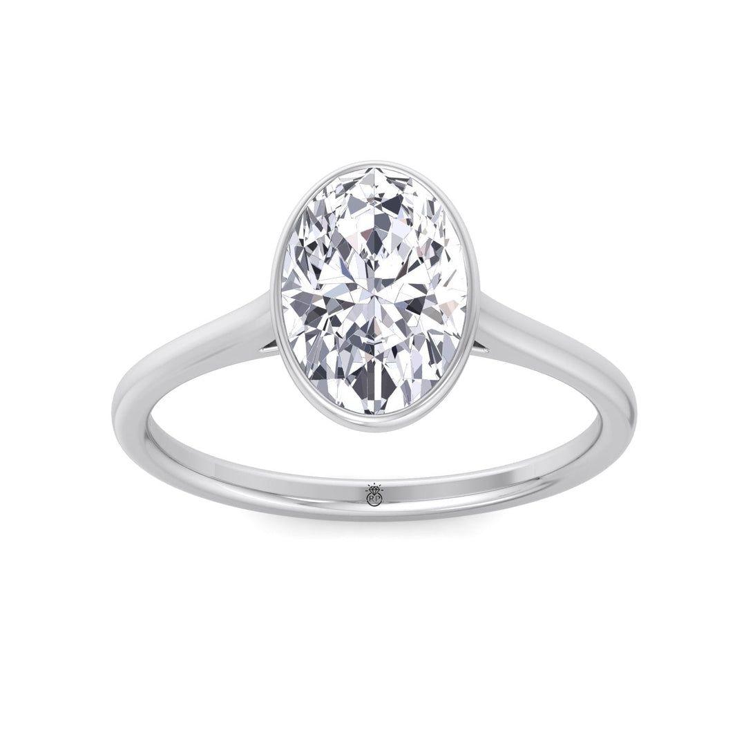 Bezel Set  Oval Cut Engagement Ring