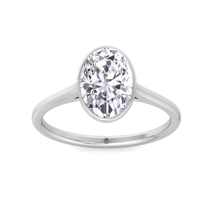 Bezel Set  Oval Cut Engagement Ring