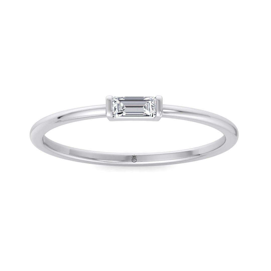 Dainty Baguette Solitaire Stackable Ring