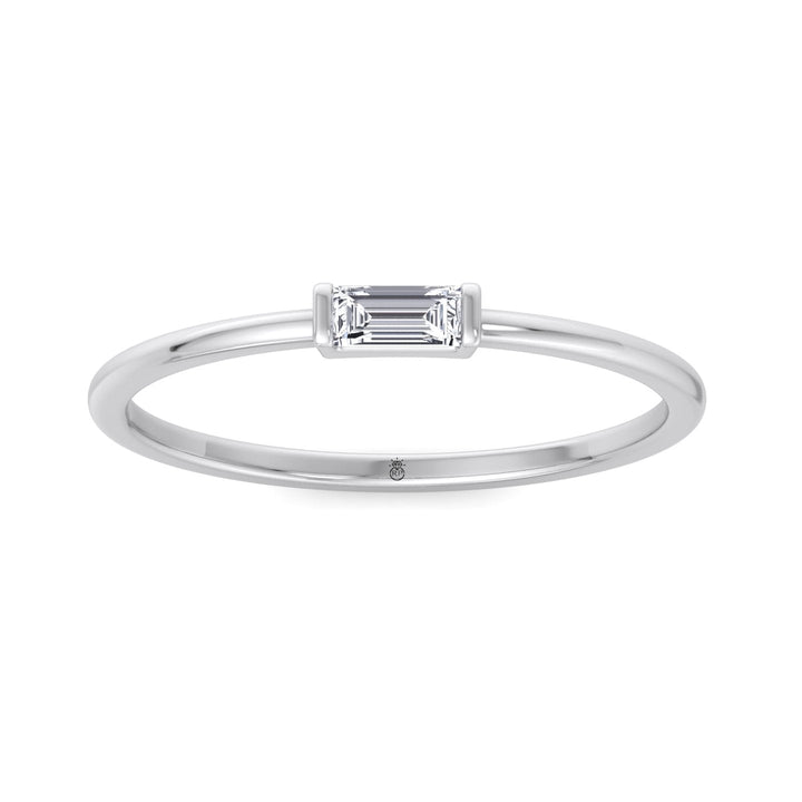 Dainty Baguette Solitaire Stackable Ring