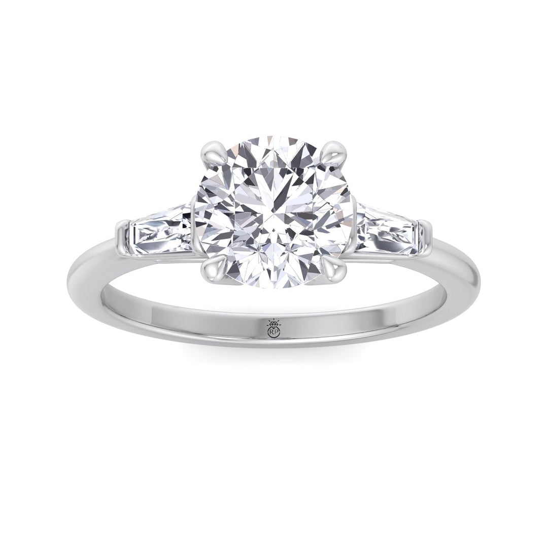 Tapered Baguette Round Cut Engagement Ring