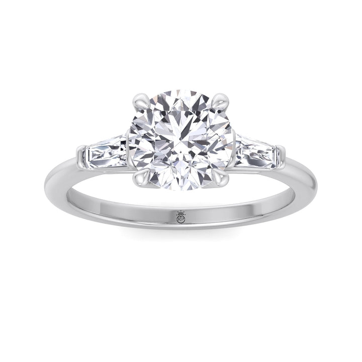 Tapered Baguette Round Cut Engagement Ring