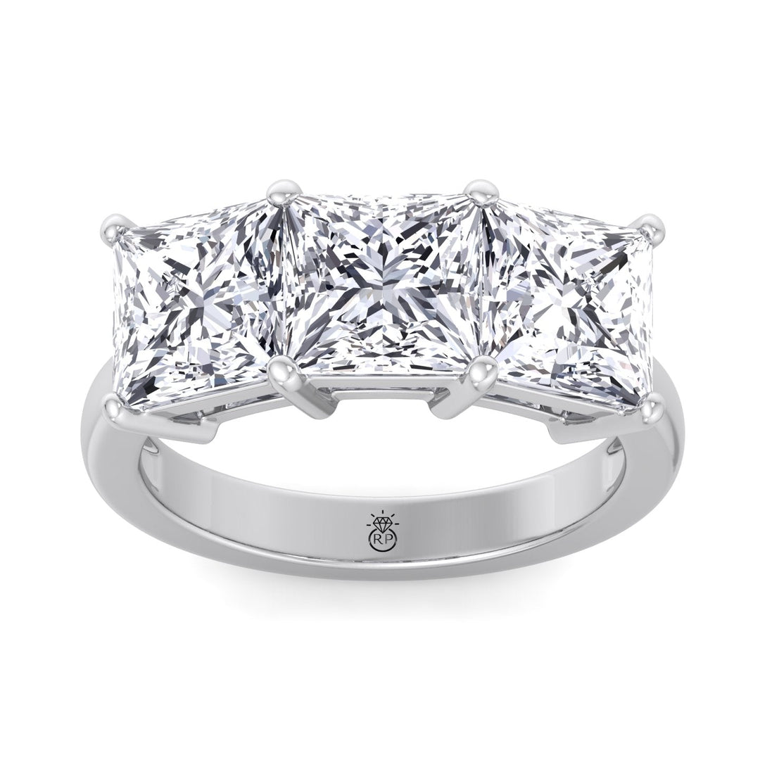 Princess Cut 3 Stone Engagement Ring
