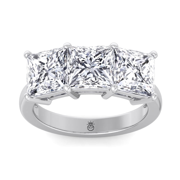 Princess Cut 3 Stone Engagement Ring